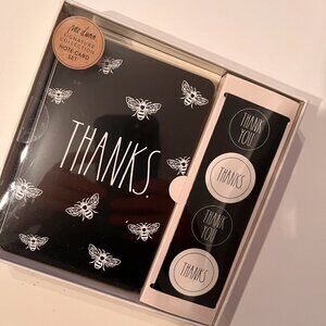 Thank You Cards with Bees by Rae Dunn (Note Card Set and Stickers - new)‎